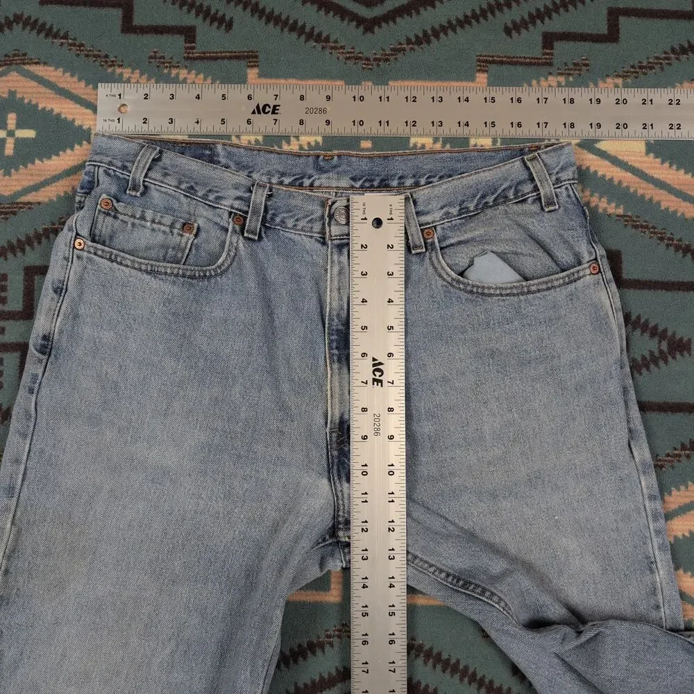 Levis 550 Jeans Relaxed Fit Mens 36x31 Blue Straight Leg USA Vintage Light Wash